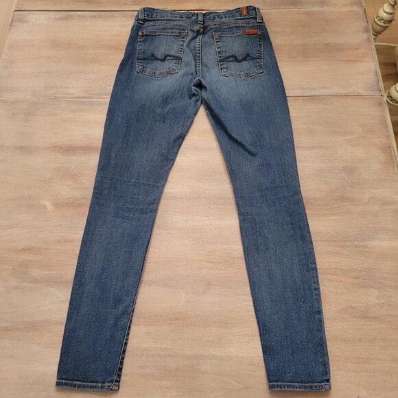7 For All Mankind Gwenevere Cropped Jeans Stretch Blue Women’s Size 29 - Picture 10 of 11